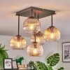 Koyoto Plafoniera, Lampada a sfera Ambrato, Chiaro, Grigio fumo, 5-Luci