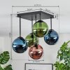 Gastor Plafoniera, Lampada a sfera Blu, Verde, Ramato, 5-Luci