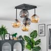 Koyoto Plafoniera, Lampada a sfera 37 cm Ambrato, Grigio fumo, 5-Luci