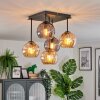 Koyoto Plafoniera, Lampada a sfera 37 cm Ambrato, Grigio fumo, 5-Luci