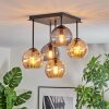 Koyoto Plafoniera, Lampada a sfera 37 cm Ambrato, Grigio fumo, 5-Luci