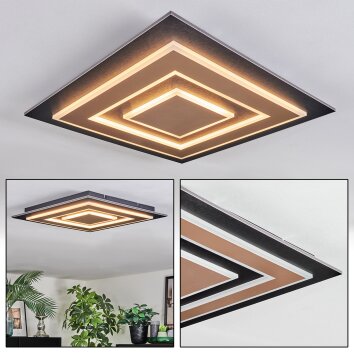 Lidor Plafoniera LED Nero, 1-Luce