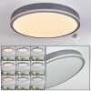 Salmi Plafoniera, Panel LED Grigio, Argento, 1-Luce, Telecomando