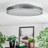 Salmi Plafoniera, Panel LED Grigio, Argento, 1-Luce, Telecomando