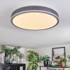 Salmi Plafoniera, Panel LED Grigio, Argento, 1-Luce, Telecomando