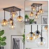 Koyoto Plafoniera, Lampada a sfera Ambrato, Cromo, Chiaro, Grigio fumo, 5-Luci