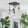 Koyoto Plafoniera, Lampada a sfera Ambrato, Cromo, Chiaro, Grigio fumo, 5-Luci