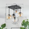 Koyoto Plafoniera, Lampada a sfera Ambrato, Cromo, Chiaro, Grigio fumo, 5-Luci