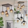 Koyoto Plafoniera, Lampada a sfera Cromo, Chiaro, Grigio fumo, 5-Luci