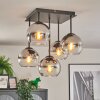 Koyoto Plafoniera, Lampada a sfera Cromo, Chiaro, Grigio fumo, 5-Luci
