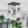 Koyoto Plafoniera, Lampada a sfera Cromo, Chiaro, Grigio fumo, 5-Luci