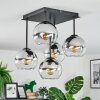 Koyoto Plafoniera, Lampada a sfera Cromo, Chiaro, Grigio fumo, 5-Luci