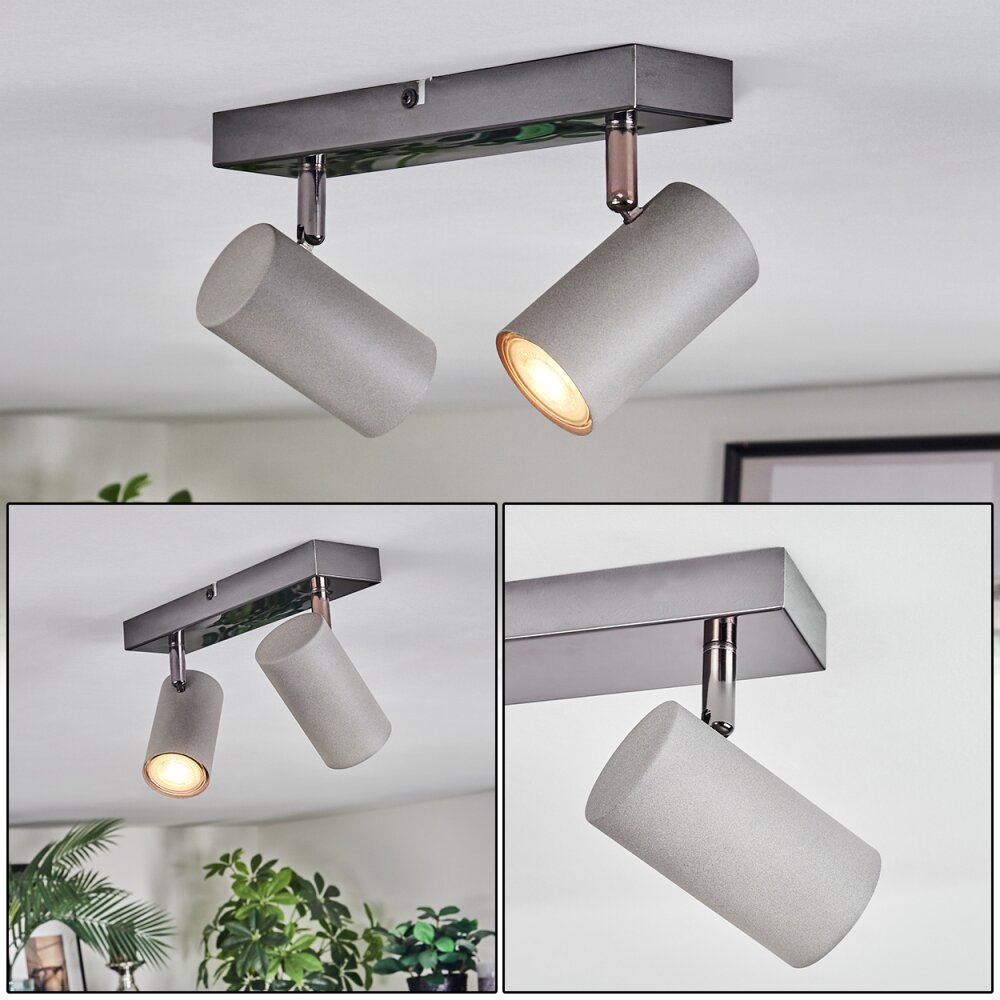 Javel Plafoniera, Faretto da soffitto Cromo, Grigio, 2-Luci main product photo