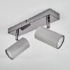 Javel Plafoniera, Faretto da soffitto Cromo, Grigio, 2-Luci
