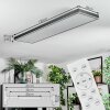 Salmi Plafoniera, Panel LED Grigio, Argento, 1-Luce, Telecomando