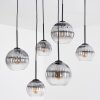 Koyoto Lampadario a sospensione, Lampada a sfera, Lampada a sospensione Chiaro, Grigio fumo, 6-Luci