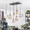 Koyoto Lampadario a sospensione, Lampada a sfera, Lampada a sospensione Ambrato, 6-Luci