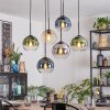 Koyoto Lampadario a sospensione, Lampada a sfera, Lampada a sospensione Ambrato, Blu, Verde, Chiaro, Grigio fumo, 6-Luci