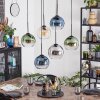 Koyoto Lampadario a sospensione, Lampada a sfera, Lampada a sospensione Ambrato, Blu, Verde, Chiaro, Grigio fumo, 6-Luci