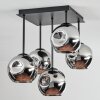 Ripoll Plafoniera, Lampada a sfera Cromo, Grigio fumo, 5-Luci