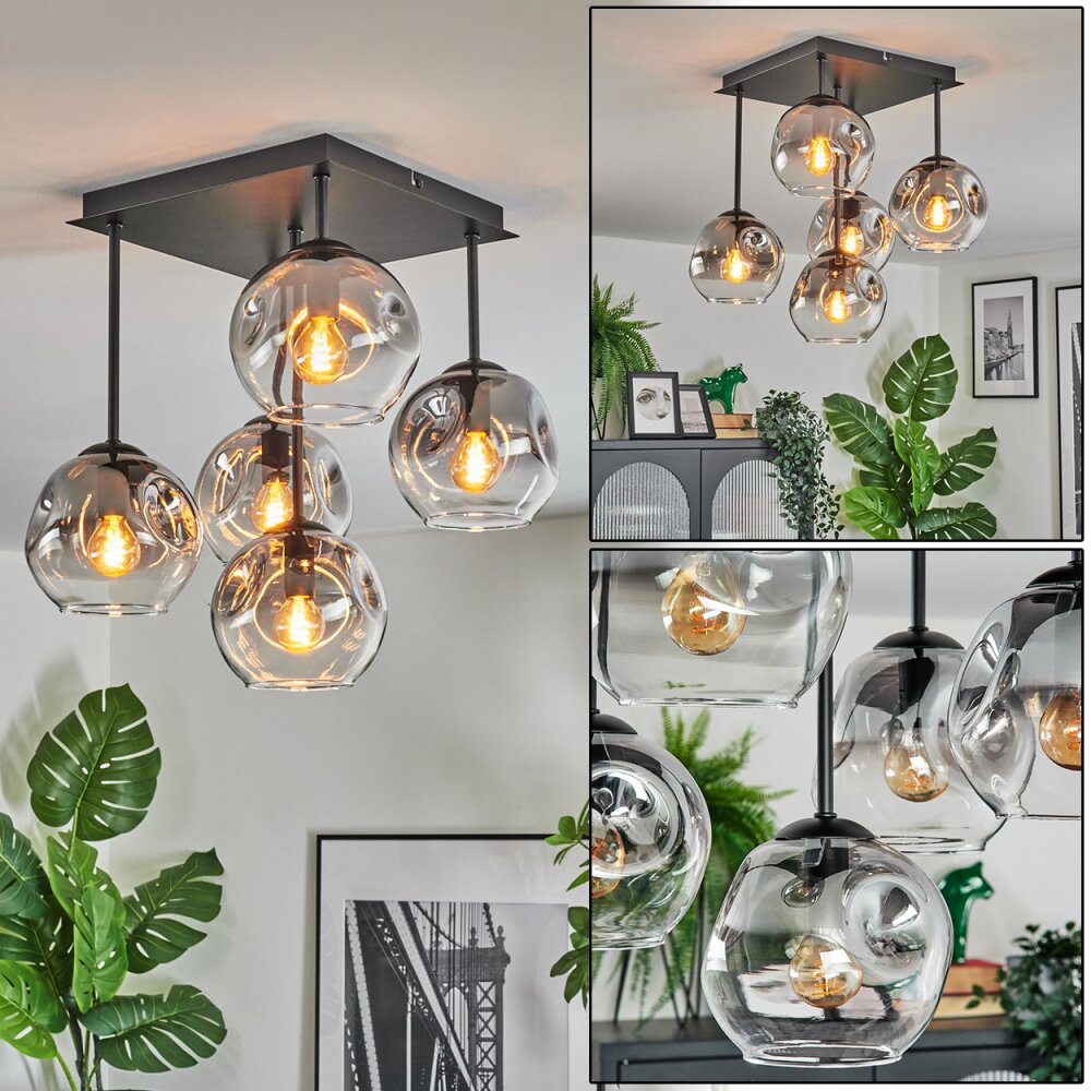 Ripoll Plafoniera, Lampada a sfera Chiaro, Grigio fumo, 5-Luci main product photo
