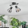 Saire Plafoniera, Faretto da soffitto Cromo, Nero, 2-Luci