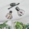 Saire Plafoniera, Faretto da soffitto Cromo, Nero, 2-Luci