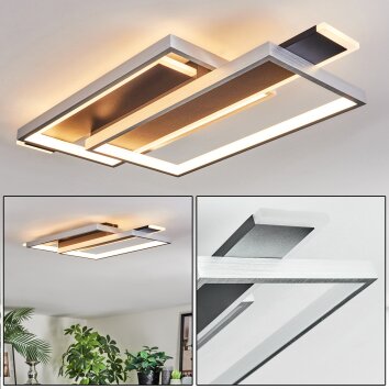 Olian Plafoniera LED Nero, Argento, 1-Luce
