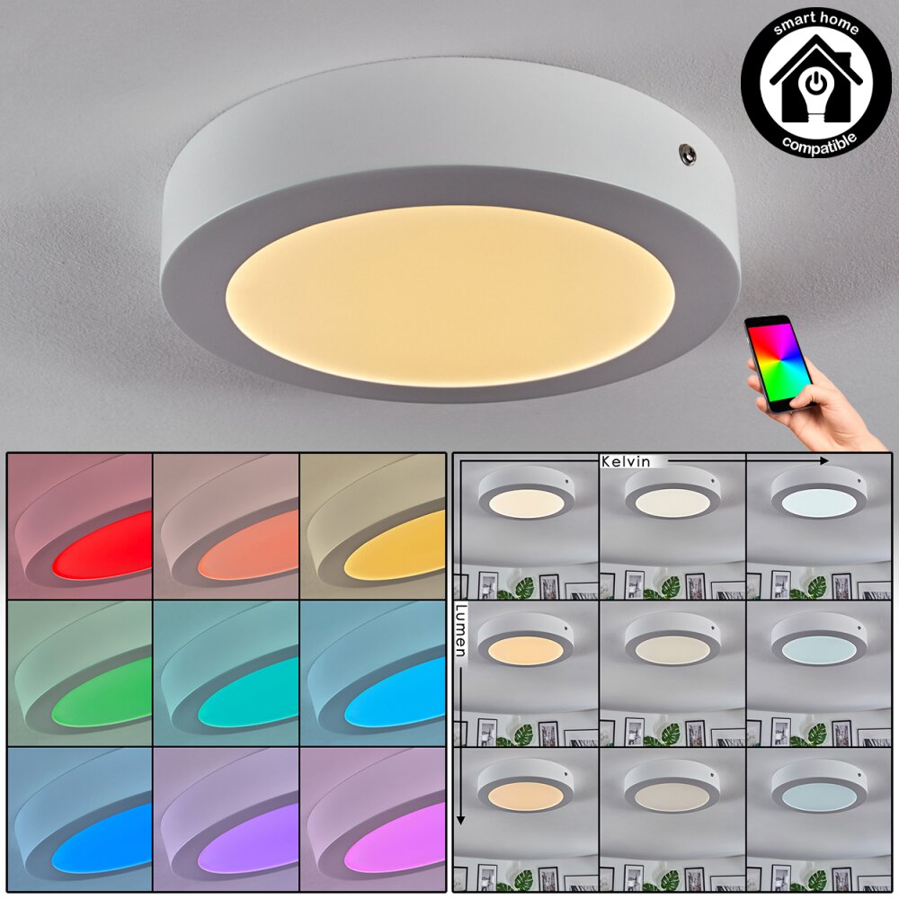 Omaro Plafoniera, Panel LED Bianco, 1-Luce, Cambia colore main product photo