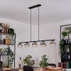 Koyoto Lampadario a sospensione, Lampada a sfera, Lampada a sospensione Cromo, Chiaro, Grigio fumo, 5-Luci