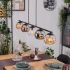Koyoto Lampadario a sospensione, Lampada a sfera, Lampada a sospensione Ambrato, Cromo, Chiaro, Grigio fumo, 5-Luci