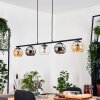 Koyoto Lampadario a sospensione, Lampada a sfera, Lampada a sospensione Ambrato, Cromo, Chiaro, Grigio fumo, 5-Luci