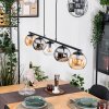 Koyoto Lampadario a sospensione, Lampada a sfera, Lampada a sospensione Ambrato, Cromo, Chiaro, Grigio fumo, 5-Luci