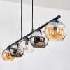 Koyoto Lampadario a sospensione, Lampada a sfera, Lampada a sospensione Ambrato, Cromo, Chiaro, Grigio fumo, 5-Luci