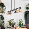 Koyoto Lampadario a sospensione, Lampada a sfera, Lampada a sospensione Ambrato, Cromo, Chiaro, Grigio fumo, 5-Luci