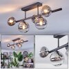 Chehalis Plafoniera, Lampada a sfera Chiaro, Grigio fumo, 5-Luci