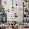 Koyoto Lampadario a sospensione, Lampada a sfera, Lampada a sospensione Ambrato, Cromo, Chiaro, Grigio fumo, 6-Luci