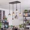 Koyoto Lampadario a sospensione, Lampada a sfera, Lampada a sospensione Ambrato, Chiaro, Grigio fumo, 6-Luci