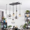 Koyoto Lampadario a sospensione, Lampada a sfera, Lampada a sospensione Ambrato, Chiaro, Grigio fumo, 6-Luci