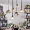 Koyoto Lampadario a sospensione, Lampada a sfera, Lampada a sospensione Ambrato, Chiaro, Grigio fumo, 6-Luci