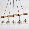 Koyoto Lampadario a sospensione, Lampada a sfera, Lampada a sospensione Écru, Nero, 5-Luci