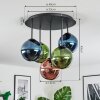 Gastor Plafoniera, Lampada a sfera Blu, Verde, Ramato, 5-Luci