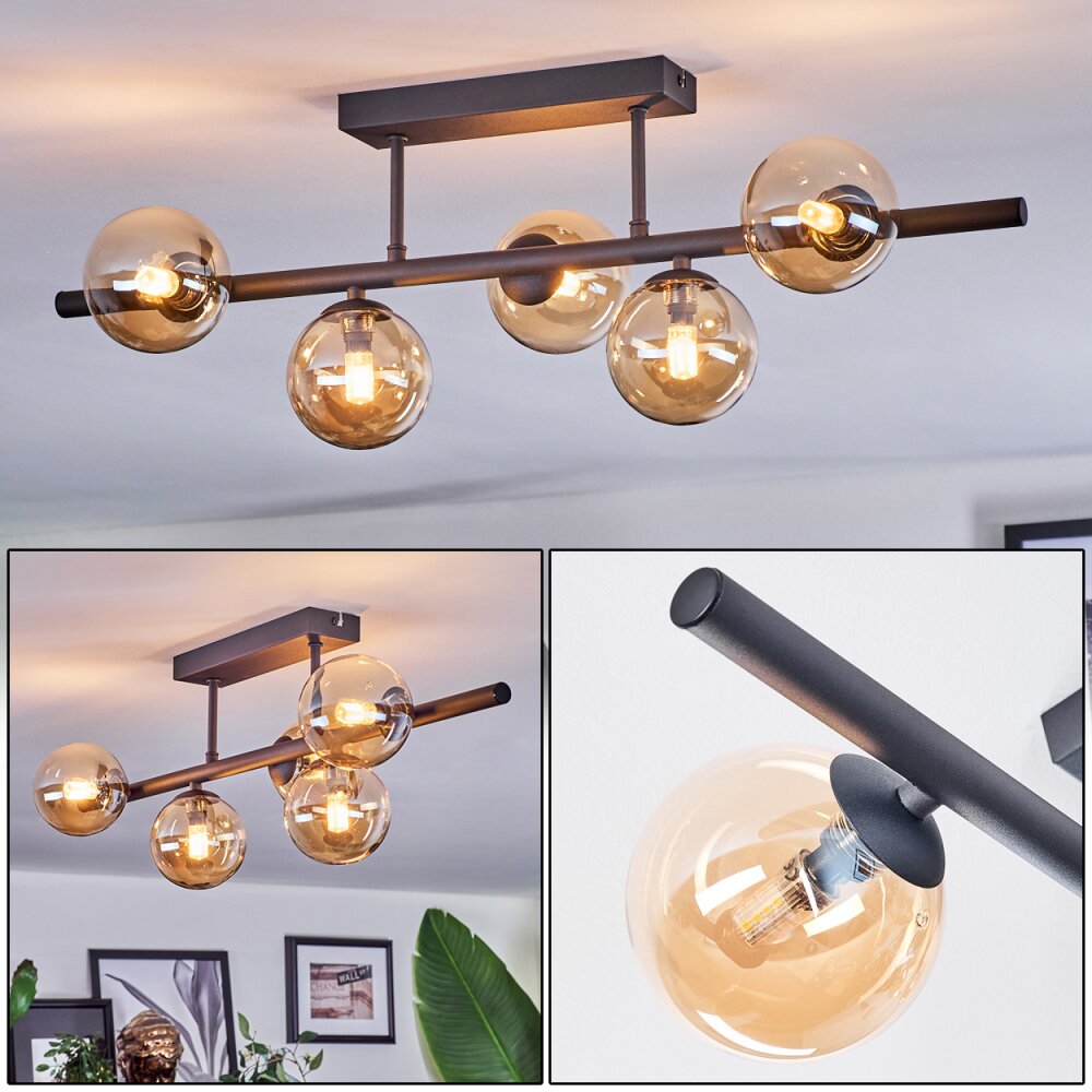 Chehalis Plafoniera, Lampada a sfera Ambrato, 5-Luci main product photo