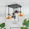 Koyoto Plafoniera, Lampada a sfera Ambrato, Cromo, Chiaro, Grigio fumo, 5-Luci