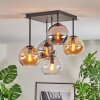 Koyoto Plafoniera, Lampada a sfera Ambrato, Cromo, Chiaro, Grigio fumo, 5-Luci