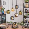 Koyoto Lampadario a sospensione, Lampada a sfera, Lampada a sospensione Ambrato, Blu, Cromo, Verde, Grigio fumo, 6-Luci