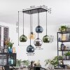 Koyoto Lampadario a sospensione, Lampada a sfera, Lampada a sospensione Ambrato, Blu, Cromo, Verde, Grigio fumo, 6-Luci