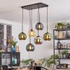 Koyoto Lampadario a sospensione, Lampada a sfera, Lampada a sospensione Ambrato, Blu, Cromo, Verde, Grigio fumo, 6-Luci