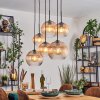 Koyoto Lampadario a sospensione, Lampada a sfera, Lampada a sospensione Ambrato, Chiaro, 6-Luci