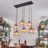 Koyoto Lampadario a sospensione, Lampada a sfera, Lampada a sospensione Ambrato, Chiaro, 6-Luci